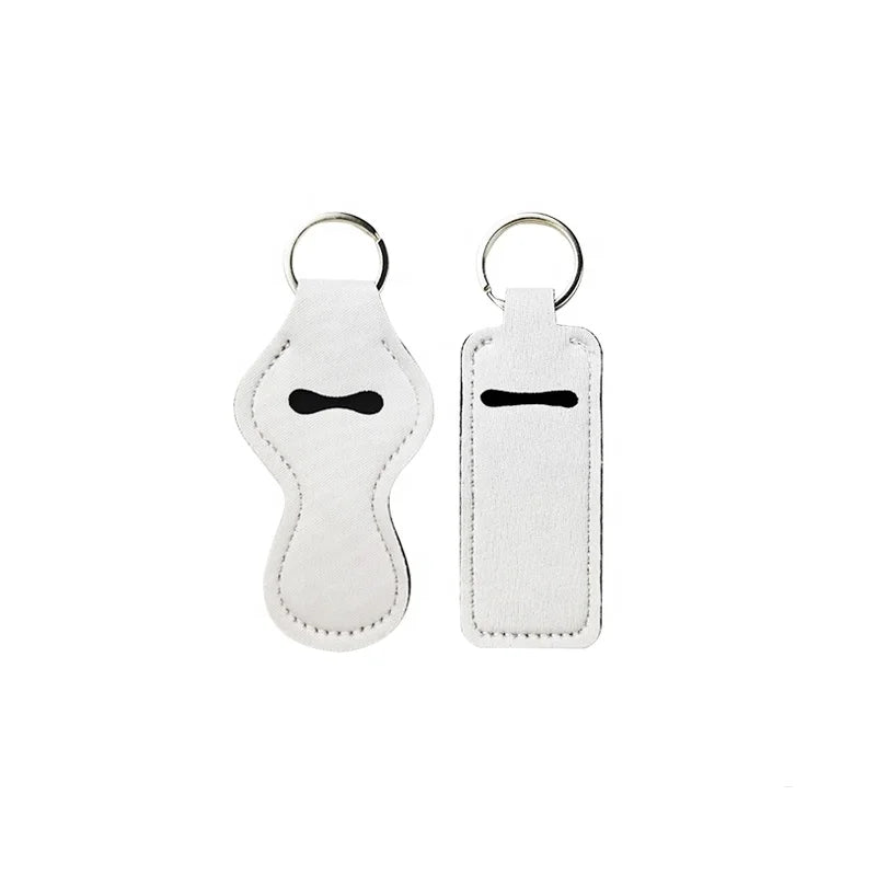 Ready to Ship Chapstick Holder Key Chain Lip Gloss Holder Keychain Blank White Keychain for Sublimation