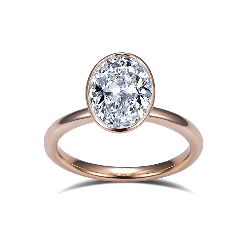 Messi Gems MSR-1179 14K Gold 2 Carat Oval Lab Grown Diamond Engagement Ring