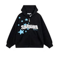 Customized Design Men's Hoodie 500GSM Full Zip-up 100% Cotton Winter Knitted Puff Print Jacket Anti-Shrink Solid Pattern