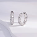 Wholesale Earrings Jewelry Rhodium Plated Full Cubic Zirconia Round Huggie 925 Sterling Silver Fine Jewelry Earrings