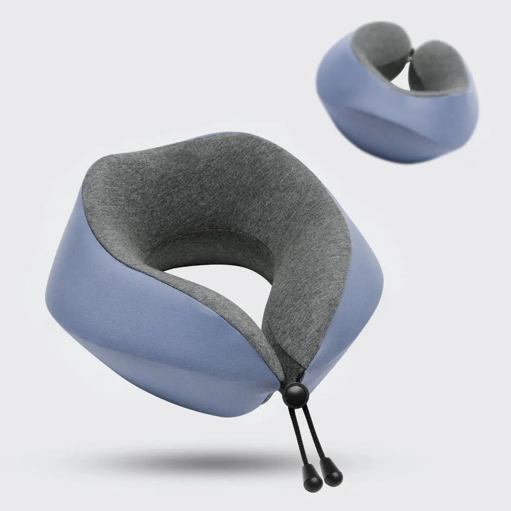 U Shape Portable Memory Foam Custom Fabric Silk Travel Neck Pillows for Sleeping Travel Airplanes