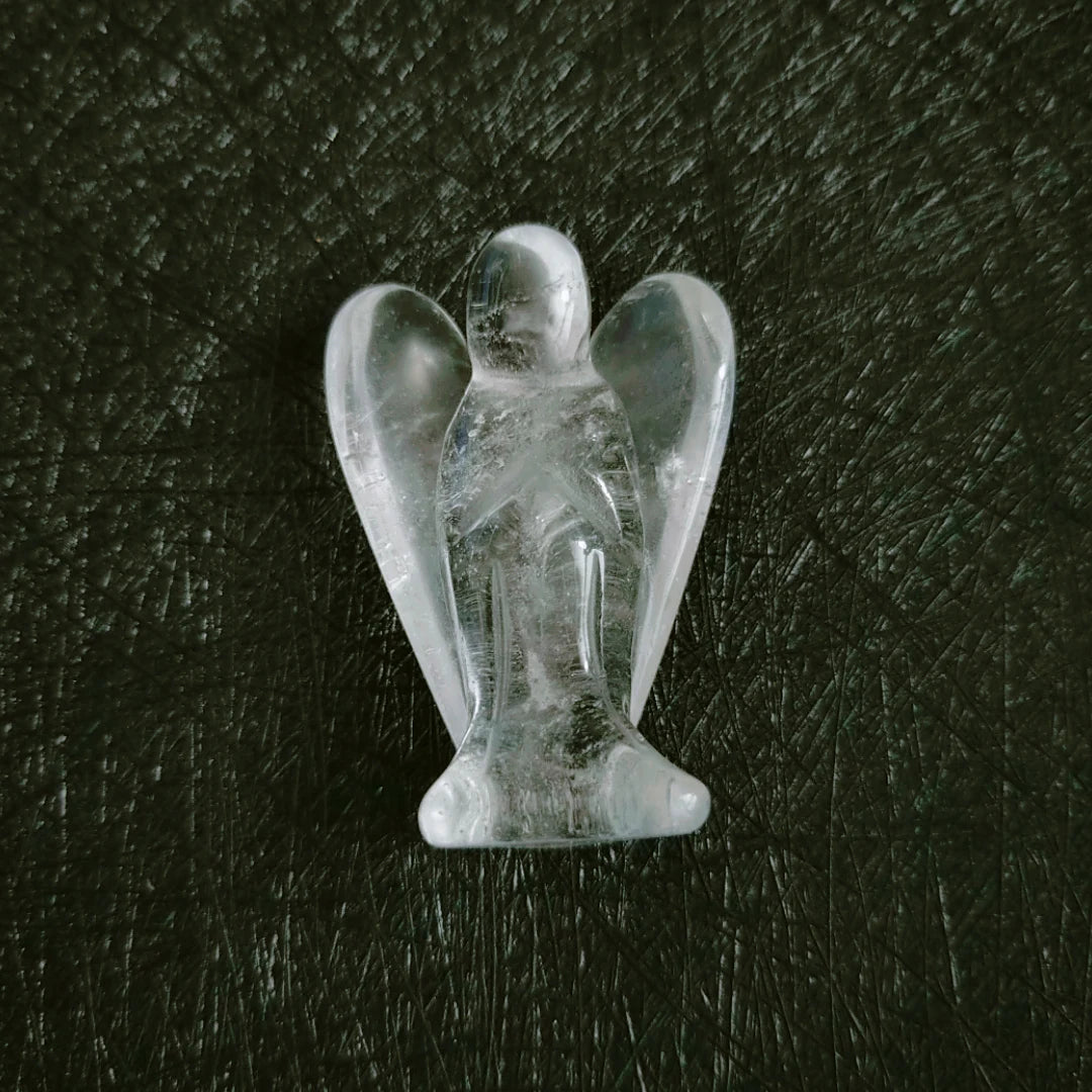Huiying 1.5 Inch Handmade Carved clear Quartz Angels for Gift Crafts