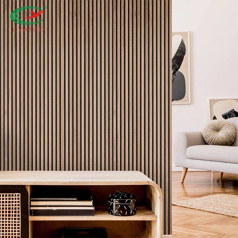 Custom Modern Akupanel Grille Wall Panel Solid Wood MDF Wainscot Oak Fluted Finish Wooden Oak Acoustic Wall Panels for Hall