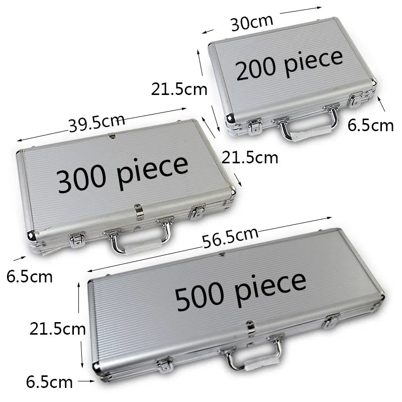 Hot Size of 500 Pcs Poker Chips Capacity Suitcase Black Jack Container Case/Box Aluminum Suitcase