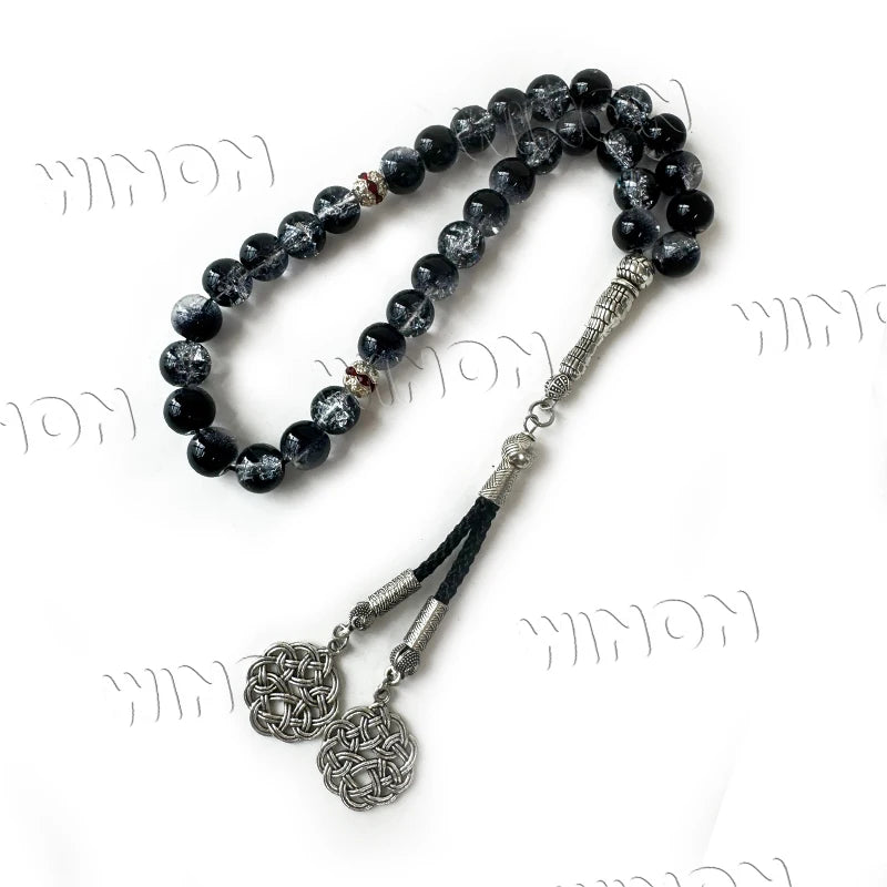 Factory Price Crystal Glass 10mm 33pcs Tasbih Islamic Prayer Rosary Beads Muslim Islam Misbaha Tasbeeh Sibha Islamic Gifts