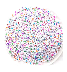 100pcs/bag Colorful Round Acrylic Letter Bead a to Z Letter Charm Black Alphabet Number Beads for Bracelet DIY Making