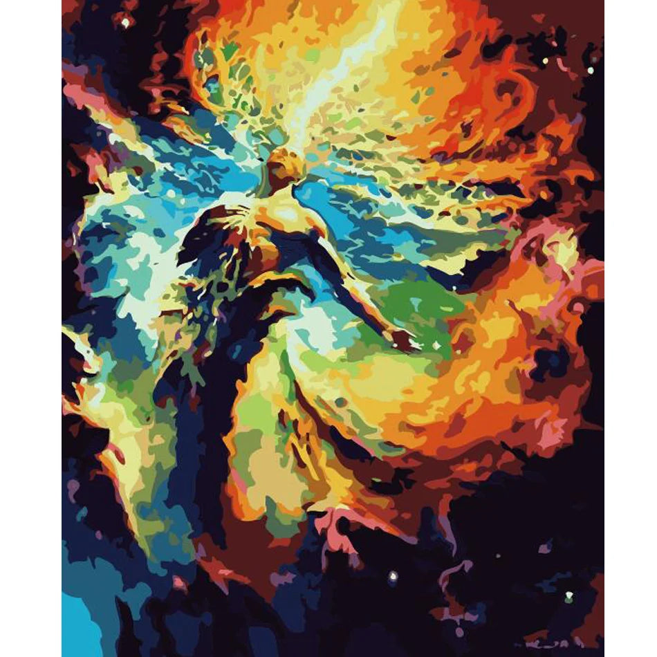 Painting by Numbers for Adults Kit Abstract Figure Painting Acrylic Paint on Canvas Handwork for Home Decors 40x50cm