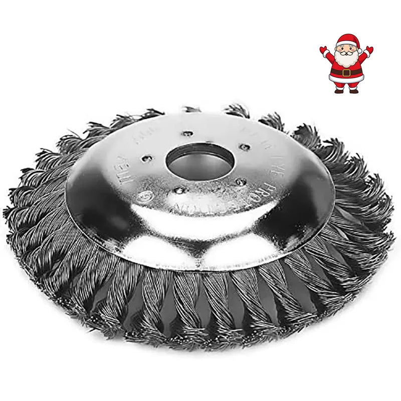 Twisted Knot Wire Disc Type 6 Inch Rotary Wire Weed Brush for Lawn Mowers Weeding Brush MegaBDM