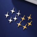 Minimal Stainless Steel Star Charms Pendant DIY Necklace Earrings Bracelets Jewelry Making Accessories Wholesale