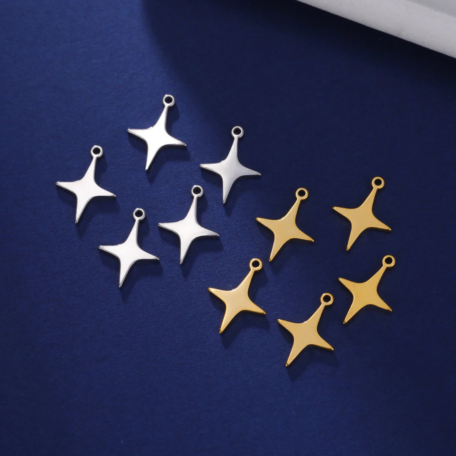 Minimal Stainless Steel Star Charms Pendant DIY Necklace Earrings Bracelets Jewelry Making Accessories Wholesale