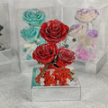 Cube Shape Acrylic Preserved Flower Box  Forever Roses Preserved Flower for  Valentine's Day Mother's Day   House Decoration