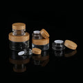 Environmental 15g Small Empty Cosmetic Face Cream Jar Container Frosted Clear Glass Skin Care Jar With Bamboo Lids