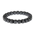 Classic 8mm Black Hematite Beaded Bracelet Elastic Round Natural Stone Bracelet for Men Women Business Gift
