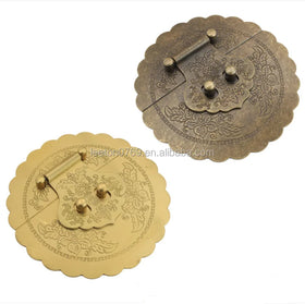 Stock Supply Box Accessories 120mm Diameter Round Solide Brass Material Jewelry Wooden Box Lock