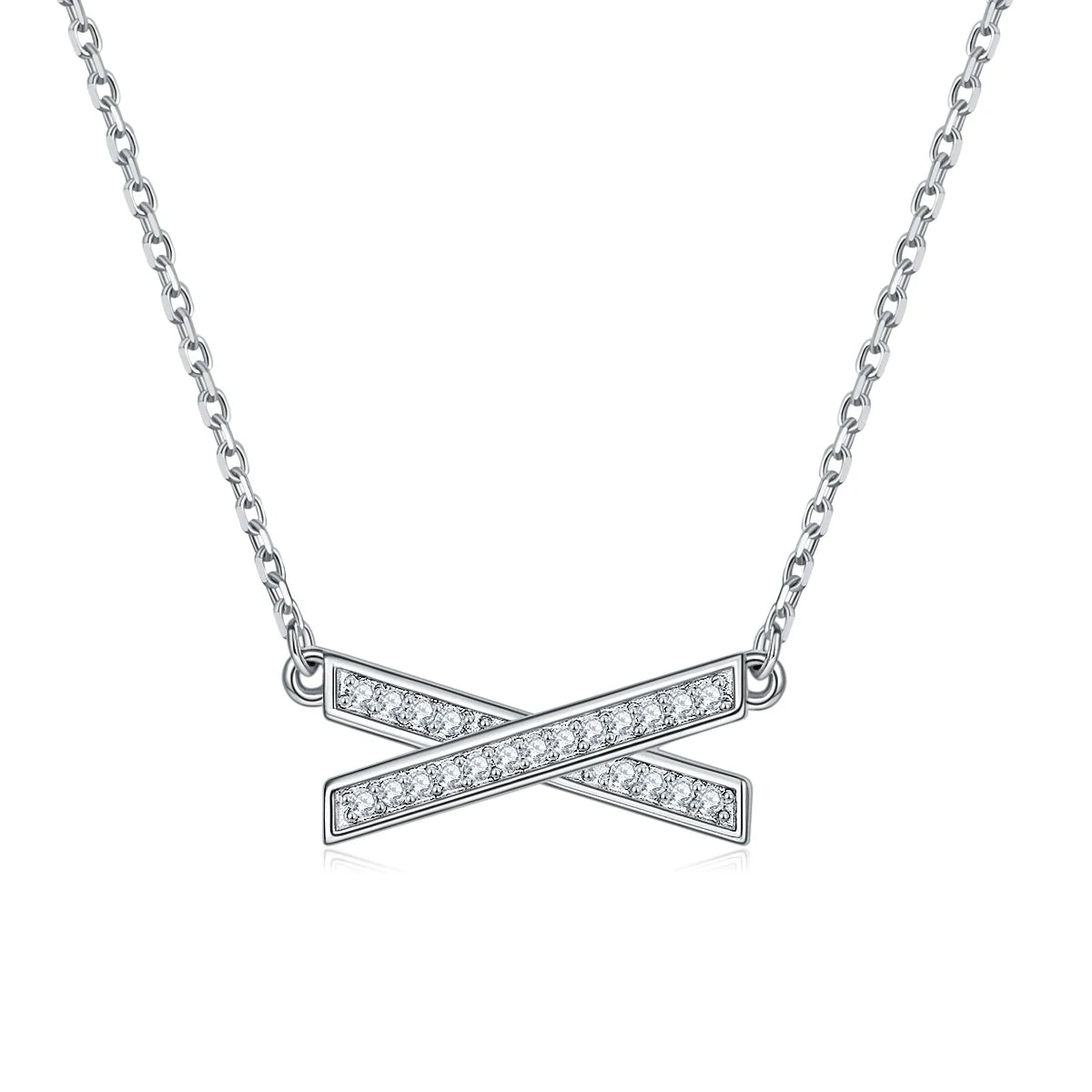 925 Sterling Silver Cubic Zirconia Cross Pendant Necklaces for Women Wholesale Jewellery
