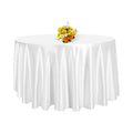 120 Satin Round Table Cloth Luxury Silver White Wrinkle Free Wedding Round Tablecloth for Banquet
