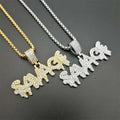 Hip Hops Never Fade Jewelry Stainless Steel Rhinestone Diamond Necklace Custom Letter SAVAGE Pendant Necklace