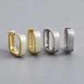 Wholesale 925 Silver Hoop Earrings Women 18K Gold Plated Sterling Silver Geometric Brushed Hoop Earrings Jewelry Women