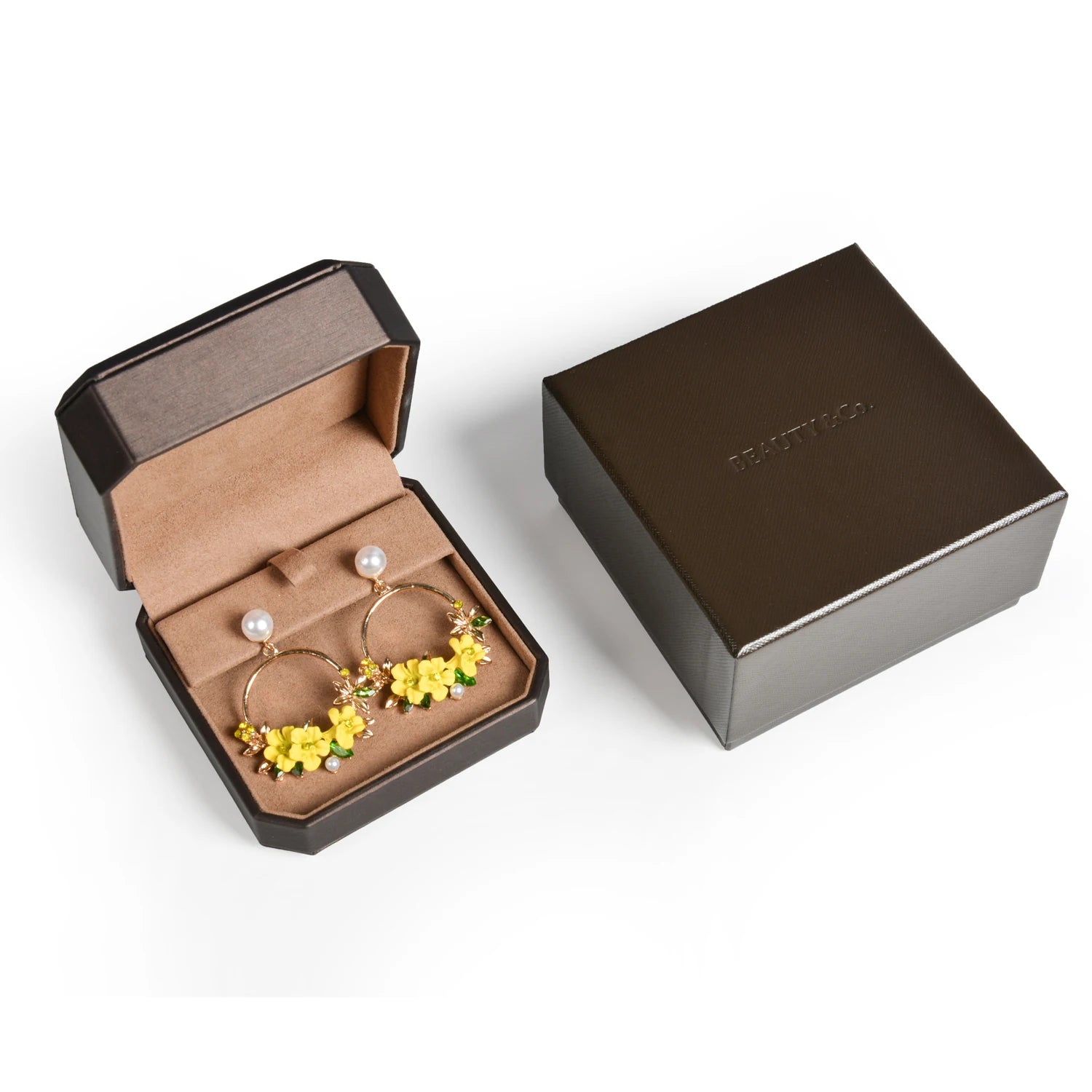 Wholesale Luxury Custom PU Leather Jewelry Box Storage Packaging for Rings Earrings Earring Ring Boxes Plastic Material