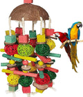 Pet Interactive Movement Toys Large Parrots' Favourite Coconut Shell Colored Rattan Ball Handcrafted Wooden Bird Toy Pets