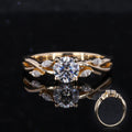 Starsgem Round Brilliant Cut Moissanite Gemstone Customized 10K Yellow Solid Gold Ring