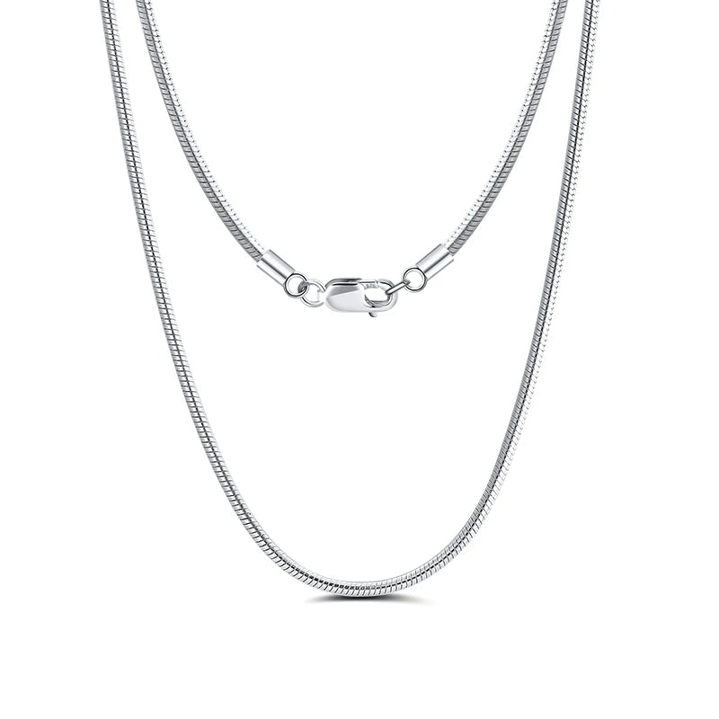RINNTIN SC09 Wholesale Round Snake Chain Necklace 1mm 925 Sterling Silver Snake Chain