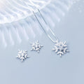 Daidan Elegant Silver Plated Snowflake Ladies Christmas Zirconia 925 Silver Christmas Jewelry Sets