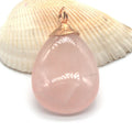 HY Polished Crystal Crafts Natural Crystal Collection Dorp Shape rose quartz Healing Crystal Pendant Necklace Jewelry