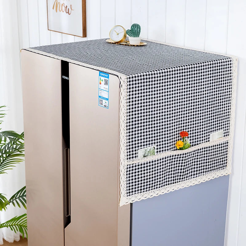 Useful Functional Large Size Eco-Friendly Cotton & Linen Minimalist Storage Pouch Bag Refrigerator Dust Cover