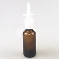 10 ml 30 ml Empty Amber Reusable Nasal Spray Glass Bottles with Long White Pump