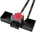 Preserved Rose with Jewelry Acrylic Box-Long Lasting Durable Flower for Christmas Valentine's Day Mother's Day & New Year Gifts