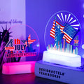 DAMAI USA Independence Day Flag America National Day Statue of Liberty Luminous Lights 4th of July Table Decor LED Lights