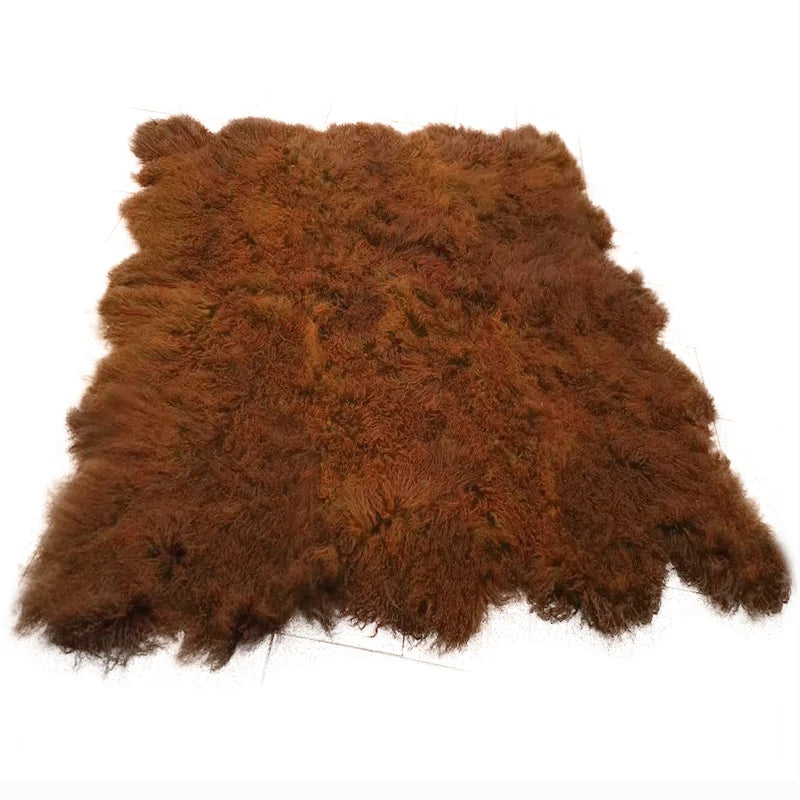 Wholesale Real Mongolian Sheep Fur Fluffy Carpets for Living Room Auto Upholstery Floor Rugs