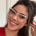 Luxury Fashion Custom Eyeglass Designer Famous Vintage Blue Light Blocking Tr90 Frames Glasses Fashion Big Frame Cat Eye Eyewear