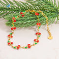 SUMMLY Trend Wholesale Personalized 18K Gold Plated Stainless Steel Cherry Charms Bracelet Fashion Jewelry Manufacturer