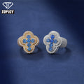 New Design Rappers Cross Moissanite Diamond Blue CZ Rings 925 Sterling Silver Pass Test Jewelry Gift Wholesale Geometric Ring