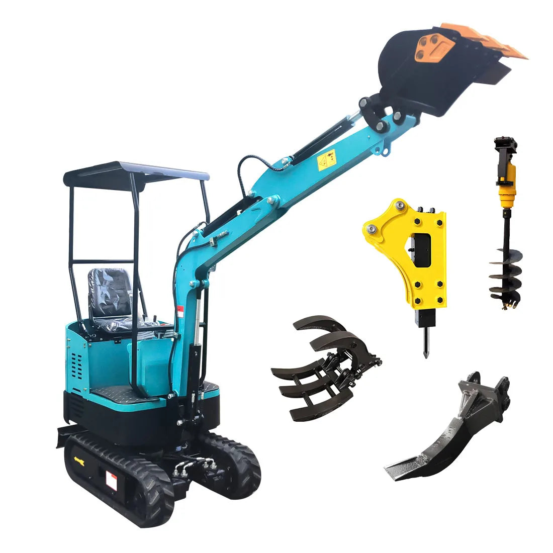 1 Ton Mini Excavator Crawler Type Micro 1Ton 1.2Ton Small Digger1000 kg With Accessories for Garden  Farm
