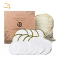 Eco-friendly 8cm Soft Bamboo Terry Reusable Makeup Remover Pads Laundry Bag Logo Customized Round Cosmetic Pad