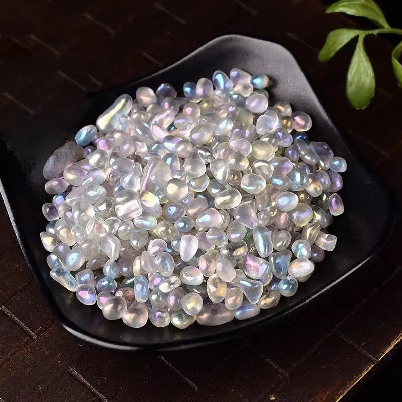 Wholesale Crystals Electroplating Healing Stone Angel Aura Crystal Chips Gravel