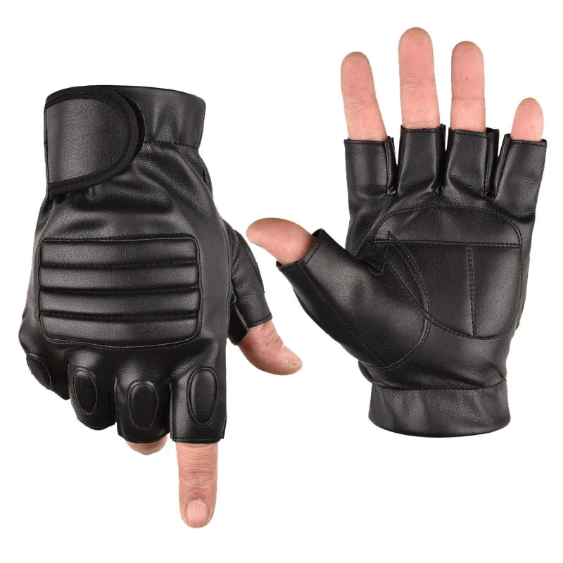 Touchscreen Motorcycle Half Finger Nylon/Cotton/Metallic Fingerless Custom Gloves-Outdoor All Season Use