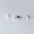 New Fashion Jewelry S925 Sterling Silver CZ Heart Love Stud Earrings for Women M02072