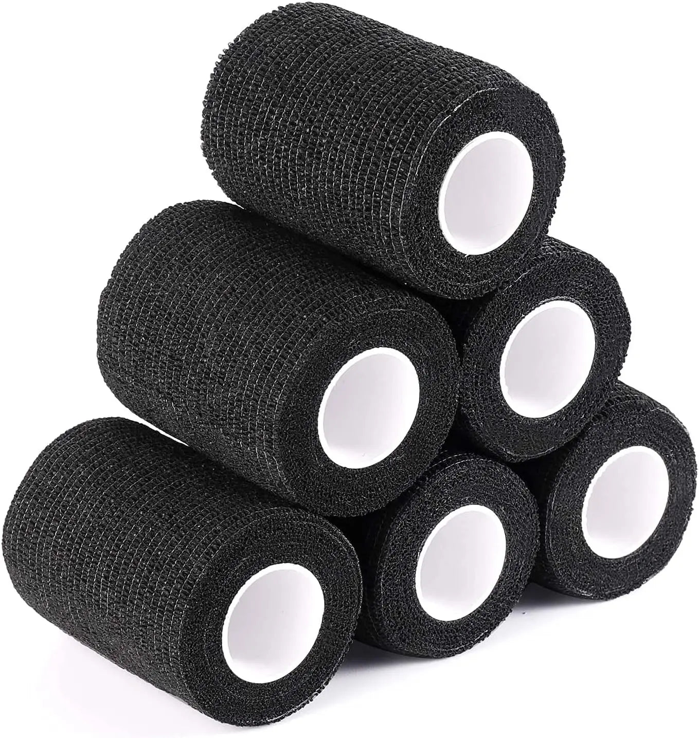 3 Inches Black Nonwoven Fabric Elastic Sports Cohesive Bandage Rolls Football Sock Tape