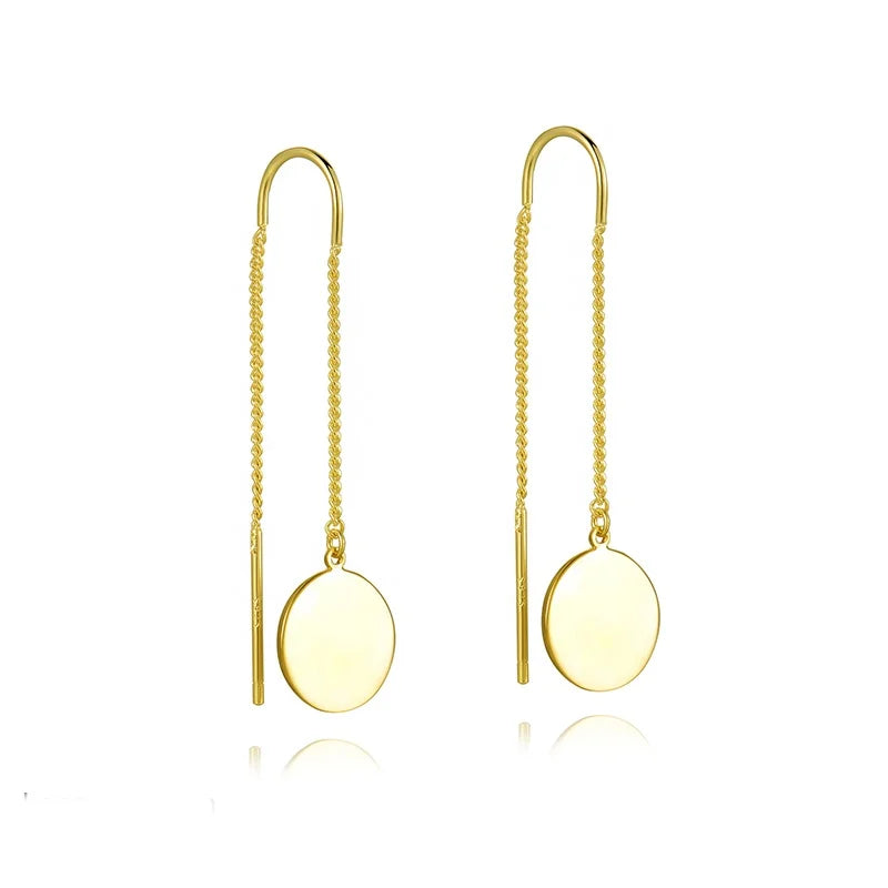 Fashion Jewelry 925 Sterling Silver Earring Plain Silver Round Earrings
