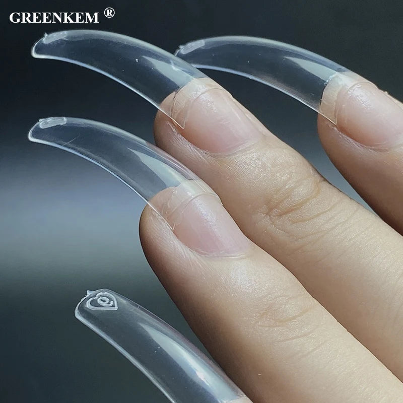GREENKEM Xxl Square Head False Coffin Half Cover Straight Square Nail Tips Nails Tapered Square Nail Tips Clear