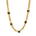 Wholesale Fashion 18k Gold-plated Stainless Steel Colorful butterfly Necklace for Women Elegant Retro Collarbone Chain Jewelry