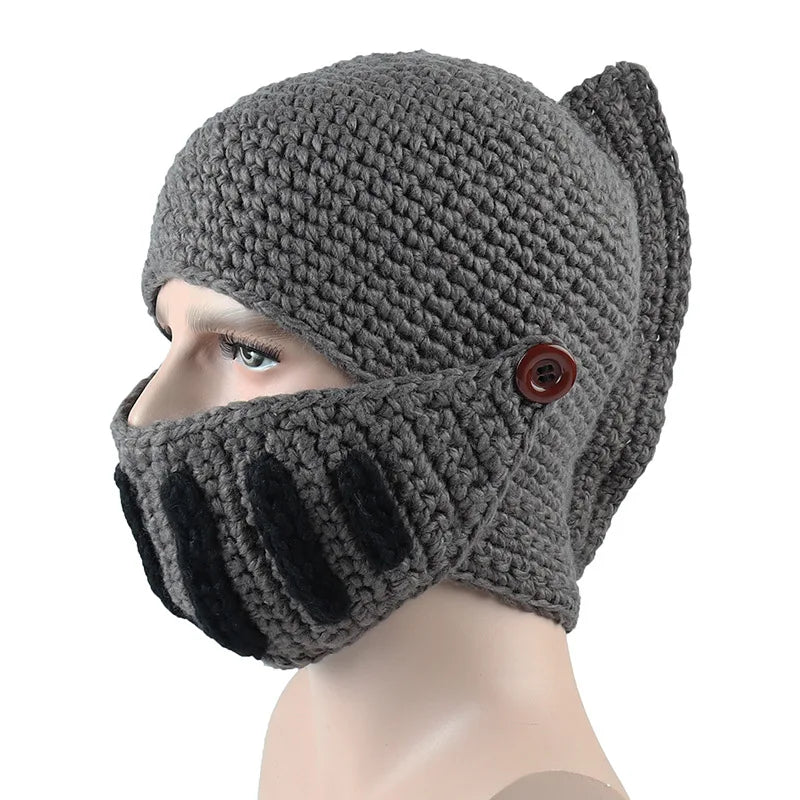 Roman Cosplay Knight Crochet Hats Winter Warm Knight Beanie