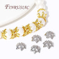 18K Gold Plated Spacer Beads Zircon End Caps for Jewelry Making DIY Bracelets & Necklace Accessories with Floral Design