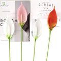 High Quality Wholesale Real Touch Artificial Flower PU Single Anthurium for Outdoor Wedding Decoration Photography Props