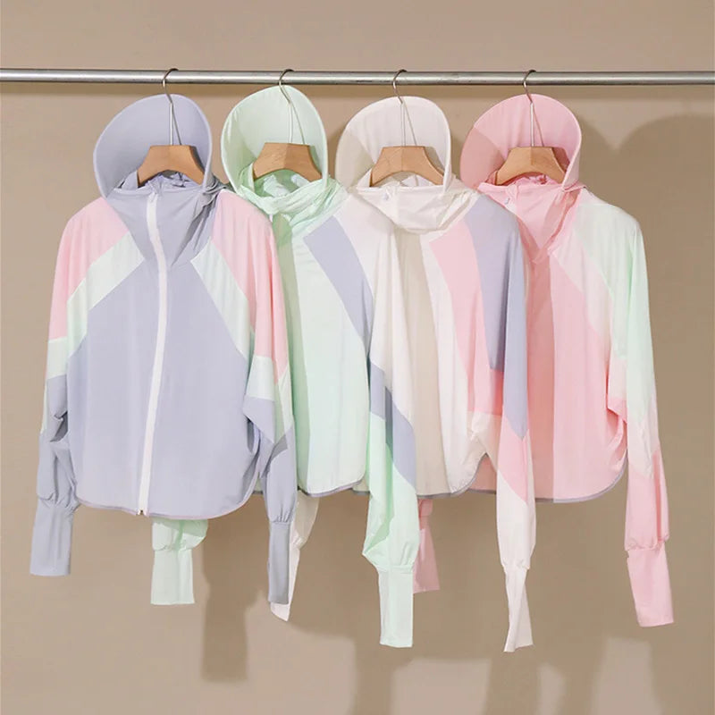Summer Sun-proof Clothing for Women Ice Cooling Hooded Coat Sun-protective Clothing