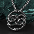 Wholesale Stainless Steel Domineering Men's Trend Pendant Fashion Double Snake Stainless Steel Pendant Necklace